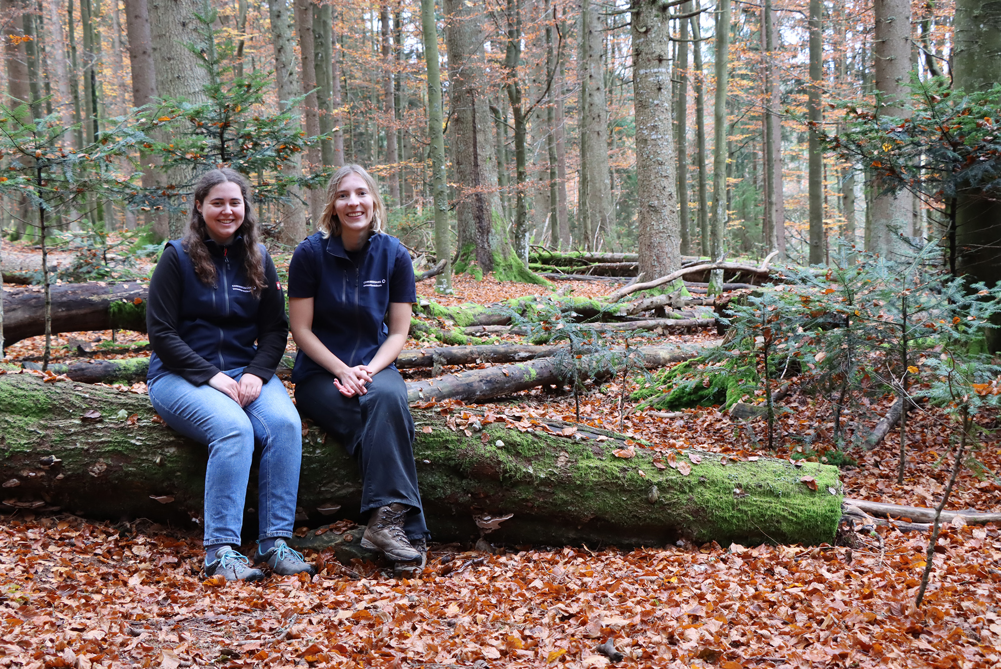 Jule Bißlich (rechts) und Katharina Hornberger im Waldspielgelände, wo sie während ihres Commerzbank-Umweltpraktikums öfter im Einsatz waren. (Foto: Nationalpark Bayerischer Wald) Jule Bißlich (rechts) und Katharina Hornberger im Waldspielgelände, wo sie während ihres Commerzbank-Umweltpraktikums öfter im Einsatz waren. (Foto: Nationalpark Bayerischer Wald)